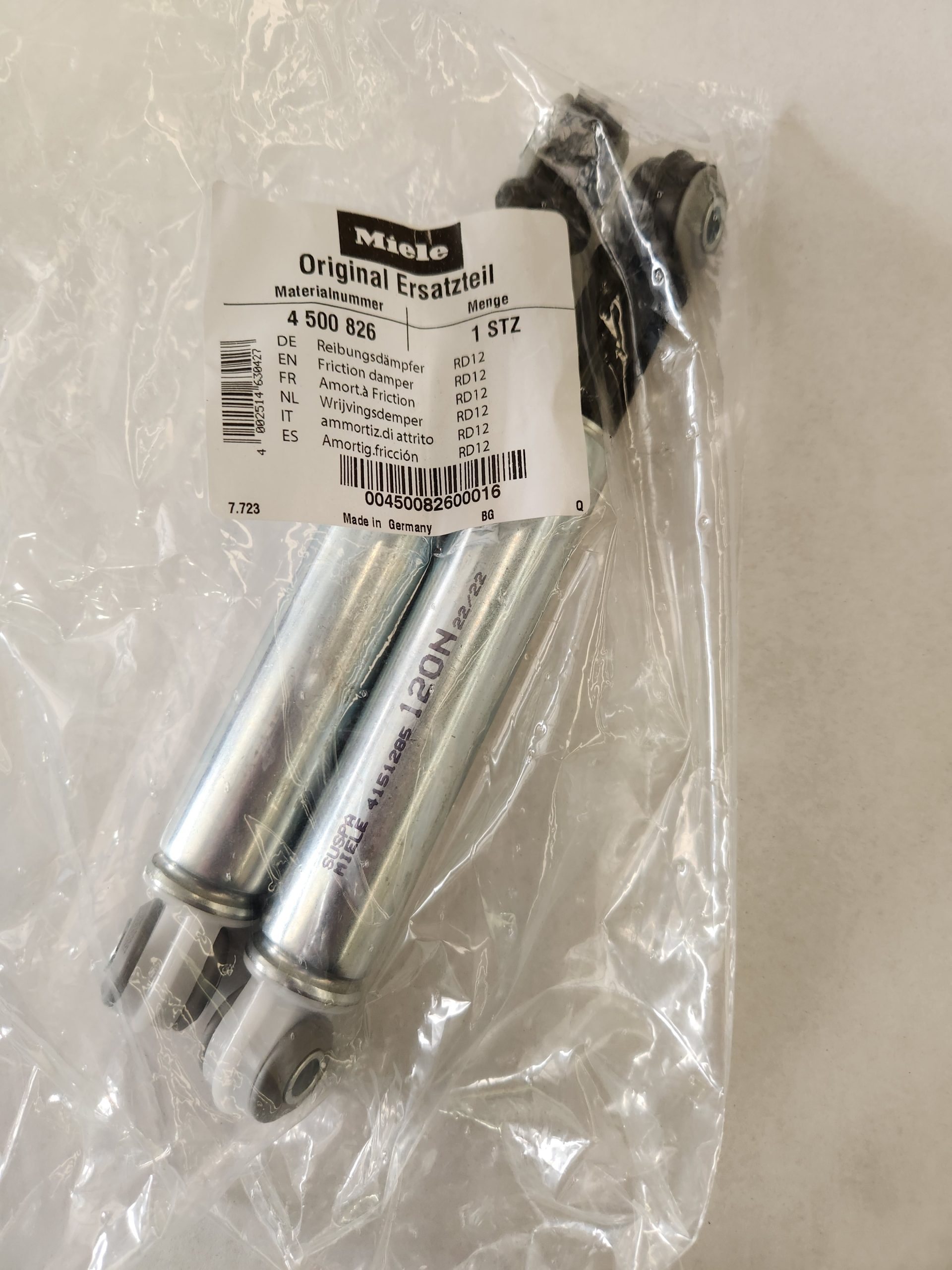 04500827 Genuine Miele washing machine shock absorber kit (2 pack)
