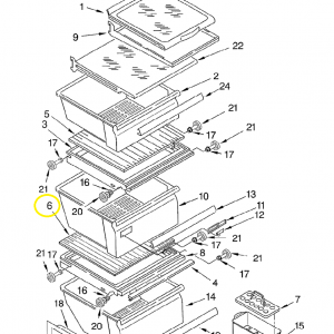 2179259 Whirlpool SBS FF Glass for Lower Crisper Bin