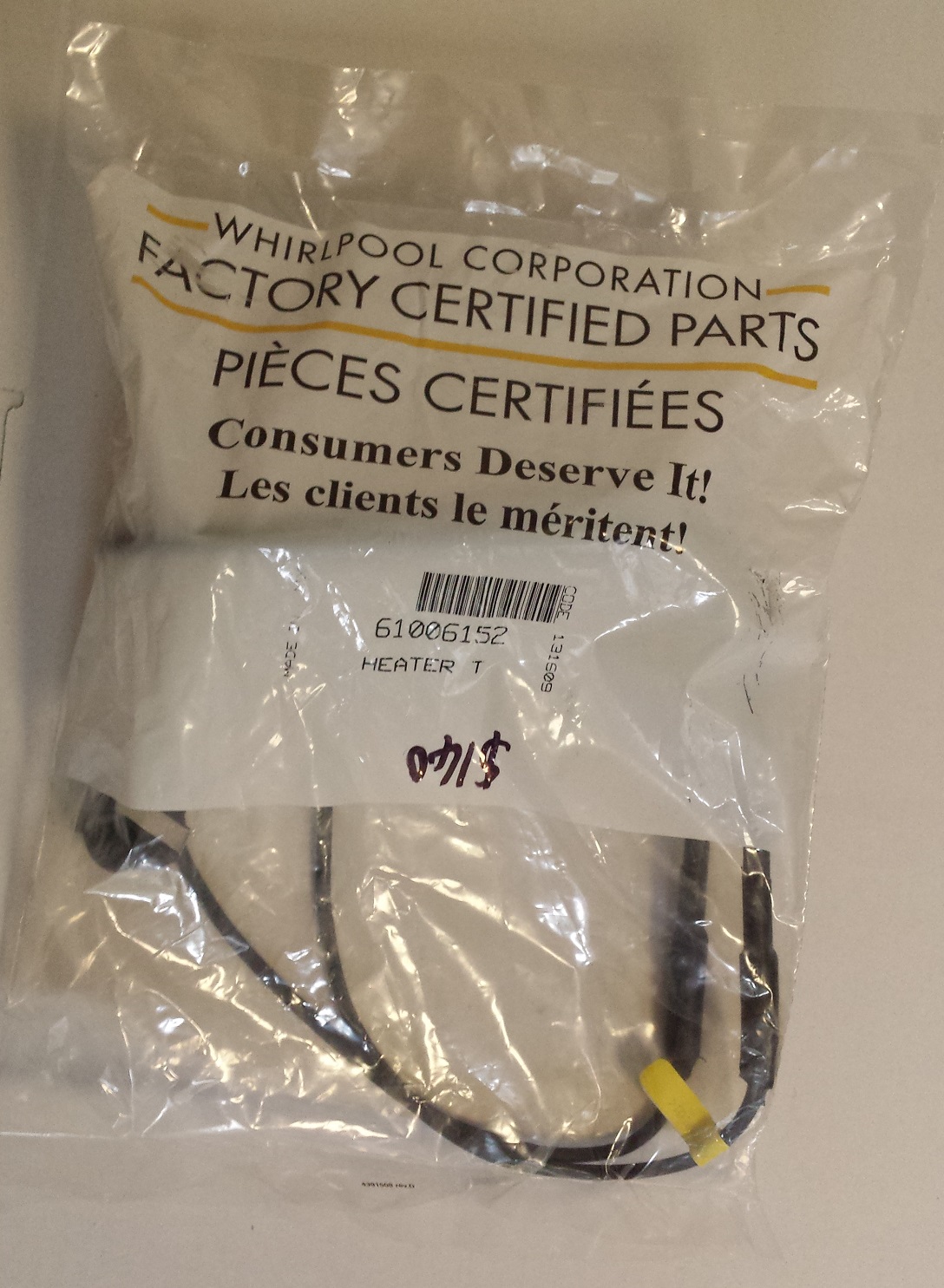 Defrost Heater element with Defrost Thermostat GENUINE PART 190mm long - Image 2