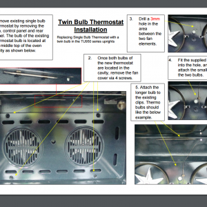 55.19 Technika Oven thermostat 320°C Twin Capilliary