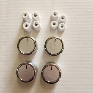4 Pack Chrome Oven Knobs With Adaptors