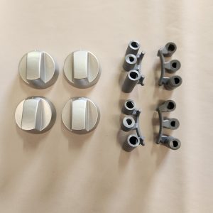 4 Pack Of Silver Oven Knobs With Adaptors