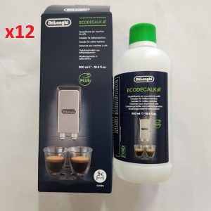 12 Pack DeLonghi Higher/Improved Quality Formula DeLonghi Coffee Machine Descaler 500ml (DLSC500)