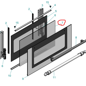 A/504/86/85 Ilve Door Middle Glass