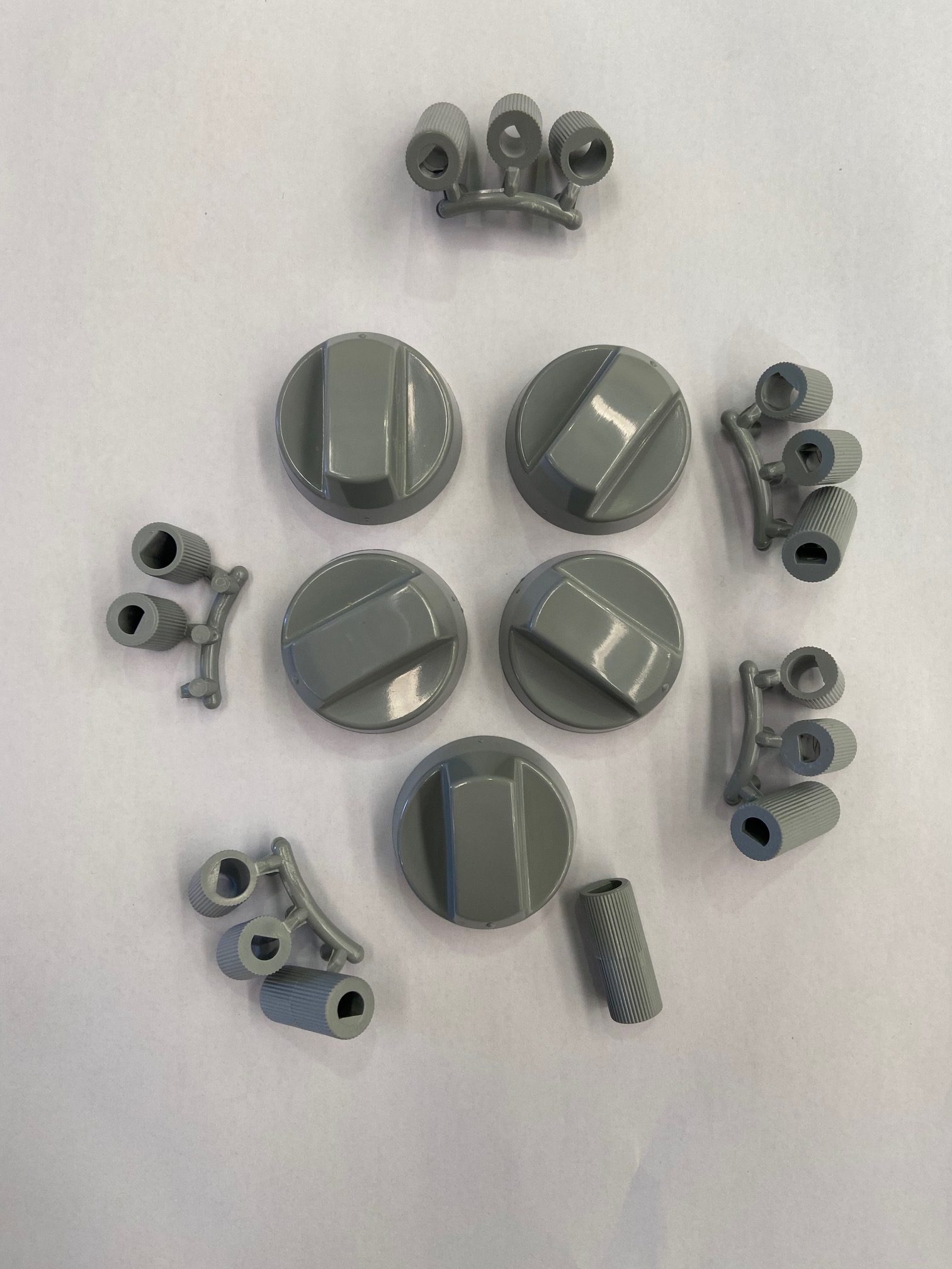 Oven Knobs Grey 5pk with Adaptors