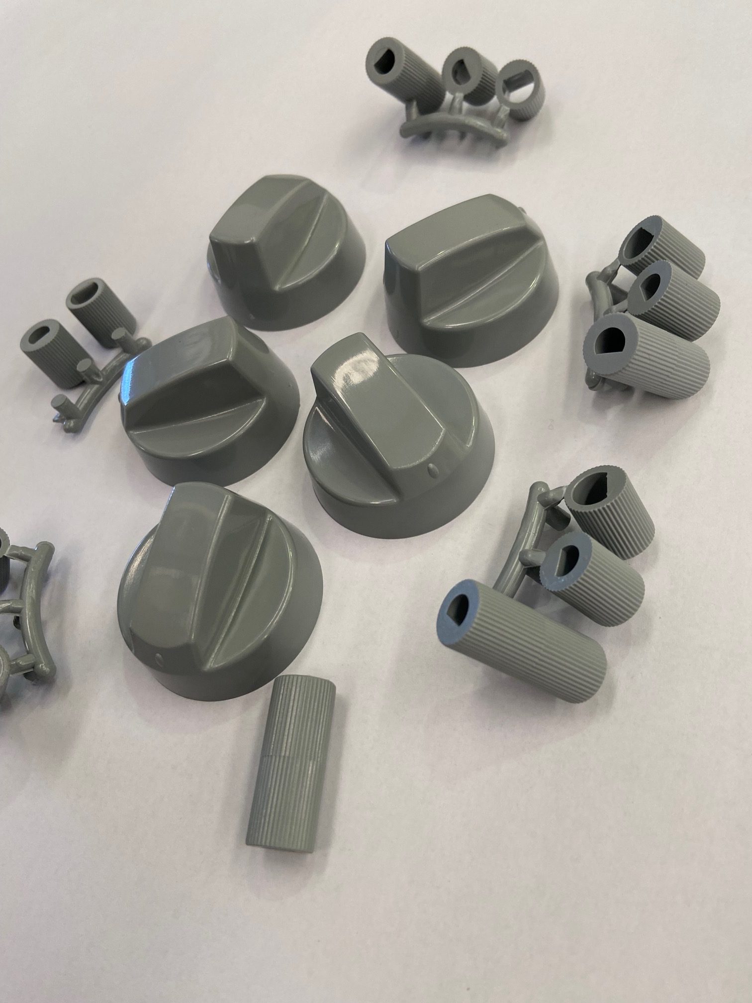 Oven Knobs Grey 5pk with Adaptors - Image 2